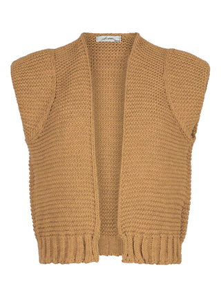 Harper camel gebreide gilet