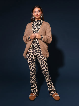 Magdalen beige leopard print top