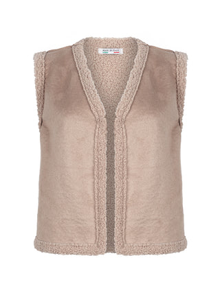 Emma beige teddy vest