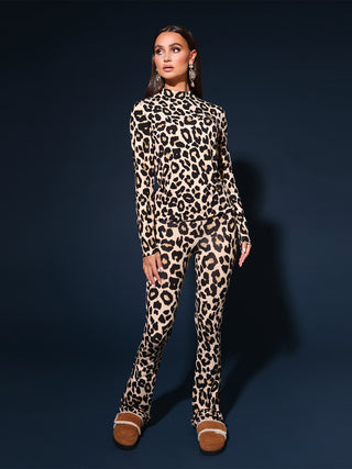 Magdalen beige leopard print top