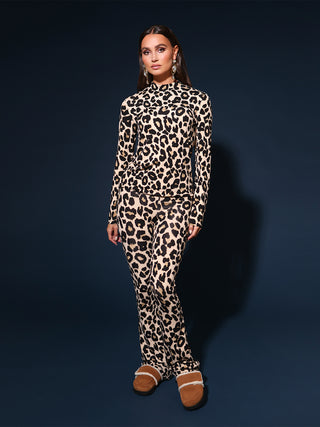 Magdalen beige leopard print top