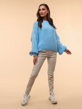 Liva licht blauwe oversized trui