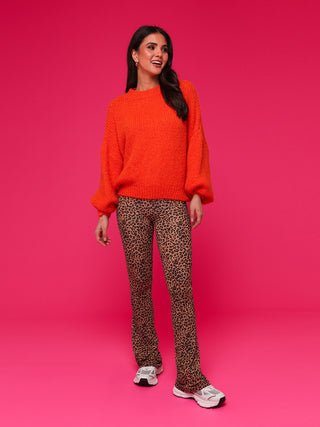 Liva neon oranje oversized trui