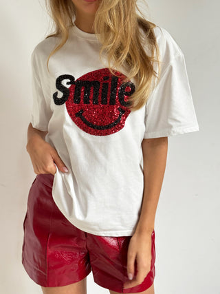 Smile wit/rode t-shirt