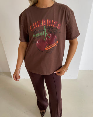 Cherrie bruine t-shirt