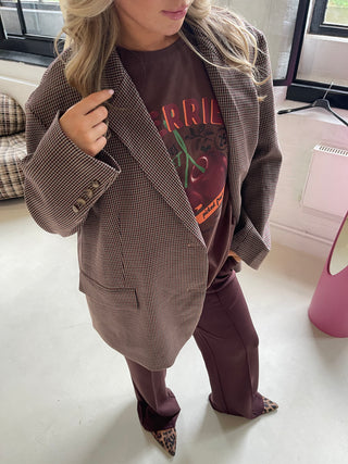 Daddy check geruit bordeaux blazer