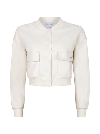 Divine off white korte bomberjack