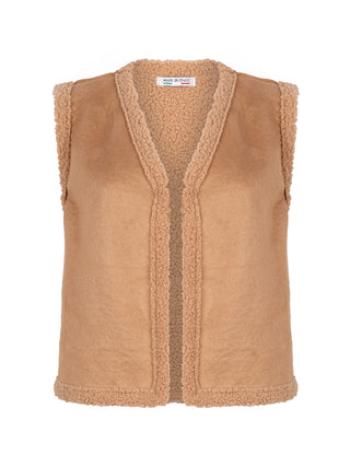 Emma camel teddy vest