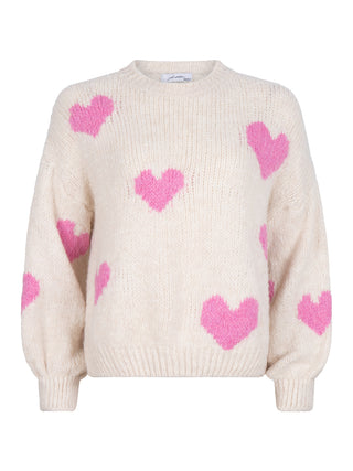 Loua bubbelgum oversized trui met hartjes