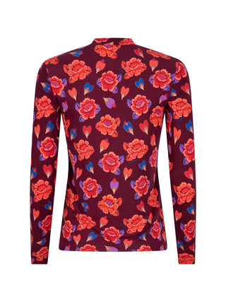 Magdalen bordeaux bloemenprint top