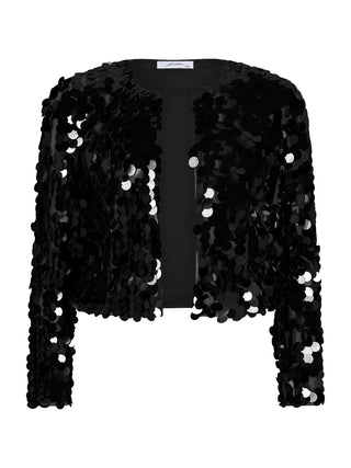 Jayleen zwarte vest met pailletten