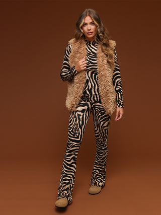 Magdalen beige/zebra print top