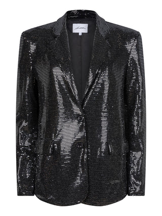 Brylee metallic blazer met pailletten