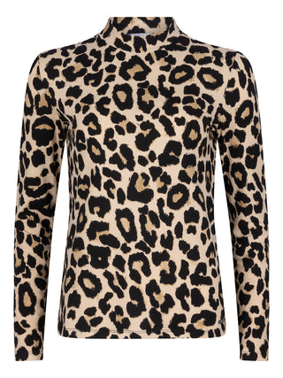 Magdalen beige leopard print top