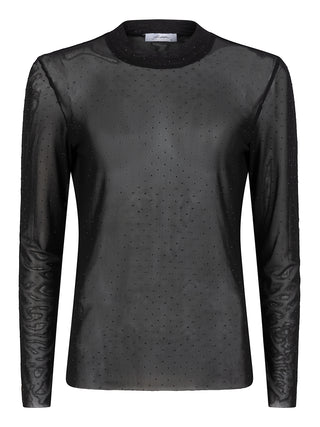 Carlise zwarte top strass steentjes