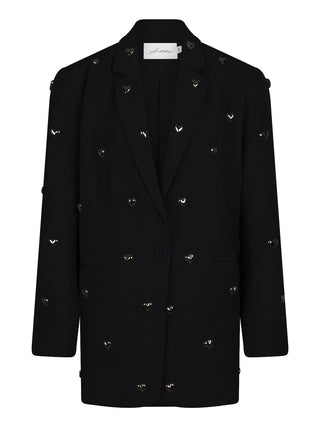 Loulou zwarte blazer met hartjes