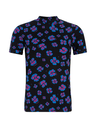 Mosley blauw/paarse bloemenprint top