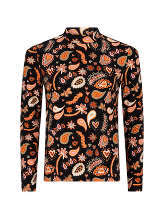 Magdalen oranje paisley print top