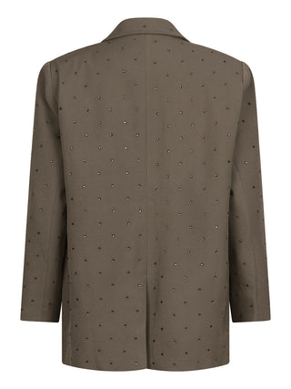 Loué taupe blazer met steentjes