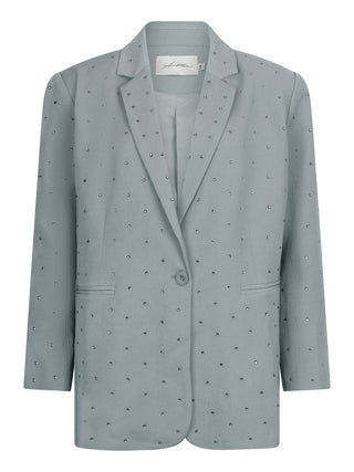 Loué light denim blazer met steentjes