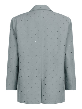 Loué light denim blazer met steentjes