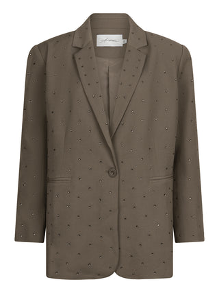 Loué taupe blazer met steentjes