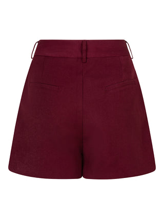 Liya bordeaux short met steentjes