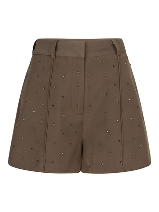 Liya taupe short met steentjes