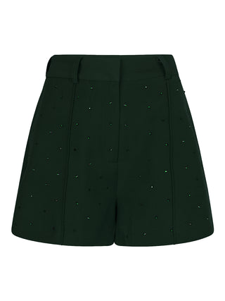 Liya donker groene short met steentjes