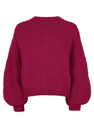 Liva fuchsia oversized trui