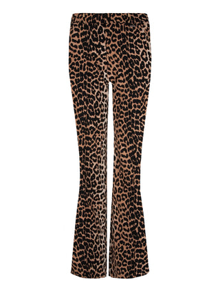 Marge leopard traveller flared broek