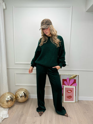 Liva donker groene oversized trui