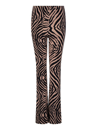 Elin zwart/sand zebra print flared broek