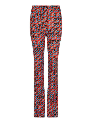 Elin rood/blauwe print flare broek