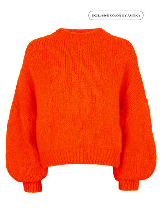 Liva neon oranje oversized trui