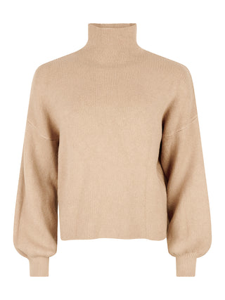 Yada beige trui met col